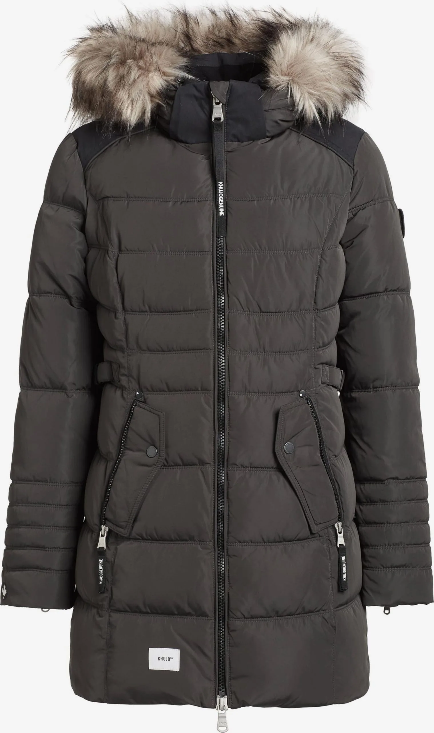 Khujo Wintermantels Wintermantel Amaray Dames Antraciet 1 Khujo Wintermantels Wintermantel Amaray Dames Antraciet