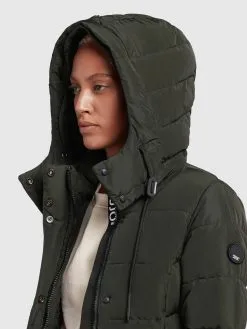 Khujo Korte Mantels Wintermantel Cups Dames Donkergroen -Aanbiedingen Khujo Winkel 1445bab07def79a4638247c1d4856f73