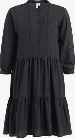 Khujo Blousejurken Blousejurk Crepes Dames Zwart