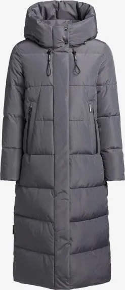 Khujo Wintermantels Wintermantel Soulani Dames Stone Grey