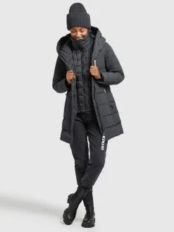 Khujo Korte Mantels Wintermantel Floyt Dames Donkergrijs -Aanbiedingen Khujo Winkel 542caea8563041d5bc868345c48f728b