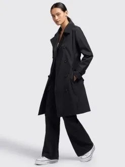 Khujo Trenchcoats Tussenmantel Sarina Dames Zwart -Aanbiedingen Khujo Winkel 77807bdd7b6ce7b6b4116f3ed37da47b