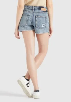 Khujo Denim Shorts Loosefit Jeans Anouk Dames Blauw -Aanbiedingen Khujo Winkel 840bfb85ec4f6784ff270e9f3425377f