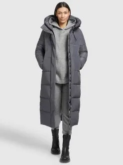 Khujo Wintermantels Wintermantel Soulani Dames Stone Grey -Aanbiedingen Khujo Winkel 93162f3bc5b3d598eb27ac9d2f2140b4