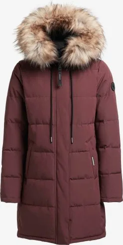 Khujo Wintermantels Wintermantel Cloren Dames Donkerrood