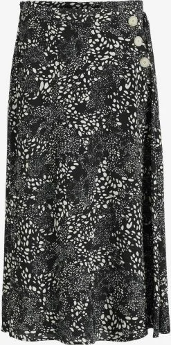 Khujo Maxi Rokken Rok Hepke Dames Zwart