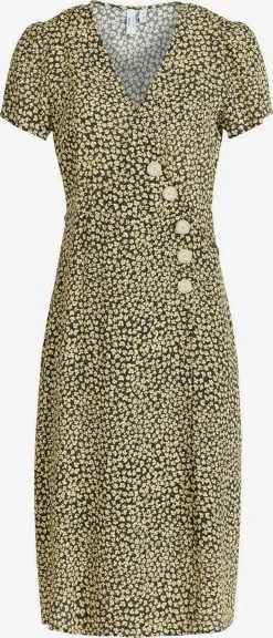 Khujo Blousejurken Blousejurk Porgy Dames Pasteelgeel / Zwart