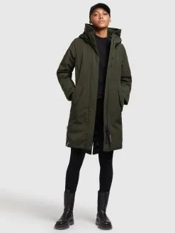 Khujo Wintermantels Wintermantel Charlyn 3 Dames Kaki -Aanbiedingen Khujo Winkel acfbcec0fa87441604932f30d3584966