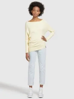 Khujo Fijngebreide Truien Trui Shea Dames Lichtgeel -Aanbiedingen Khujo Winkel c3714de30c29ff27b0368dd2468e5a1f