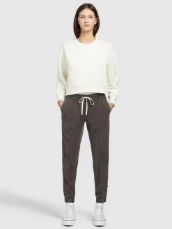Khujo Pantalons Tapered Broek SANDI Dames Antraciet -Aanbiedingen Khujo Winkel c91ca4892f2a5eeb94370deb41edf256
