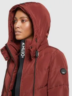 Khujo Wintermantels Wintermantel Huba Dames Karmijnrood -Aanbiedingen Khujo Winkel d914fa49ca464398523789cdb1b0905d