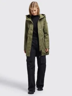 Khujo Parkas Tussenparka Aira Dames Olijfgroen -Aanbiedingen Khujo Winkel dec32622bc03810b51eb2269e6fc9ec4