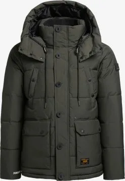 Khujo Winterjassen Winterjas Primero Heren Kaki