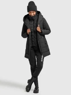 Khujo Korte Mantels Wintermantel Floyt Dames Zwart -Aanbiedingen Khujo Winkel f4ce8737ff5b3f22aaba1e7a9df60d10